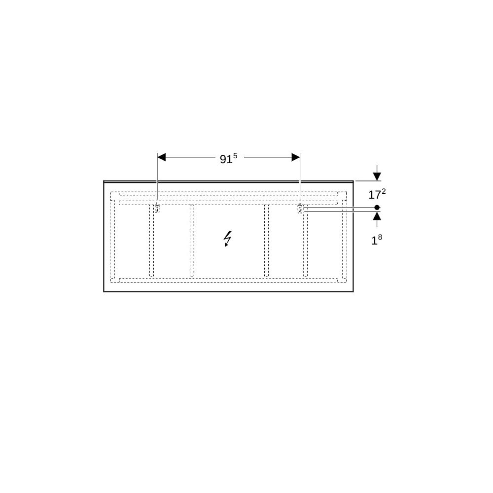 Geberit Xeno2 Lichtspiegel mit direkter, indirekter Beleuchtung, Breite 160cm, Höhe ... GEBERIT-500204001 4025416430322 (Abb. 8)