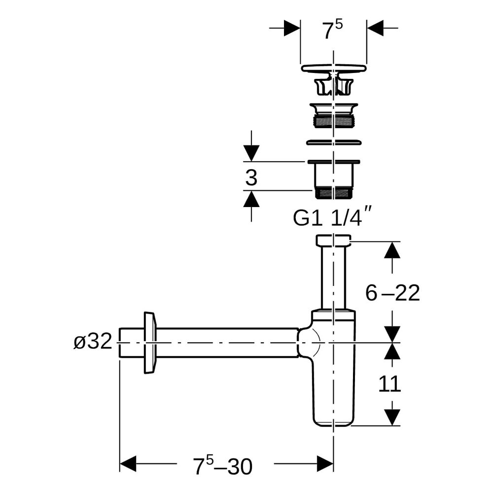 Geberit Waschbeckenablauf, Geruchsverschluss Ventilabdeckung Manschette für ONE Wasc... GEBERIT-151019011 4025410521828 (Abb. 7)