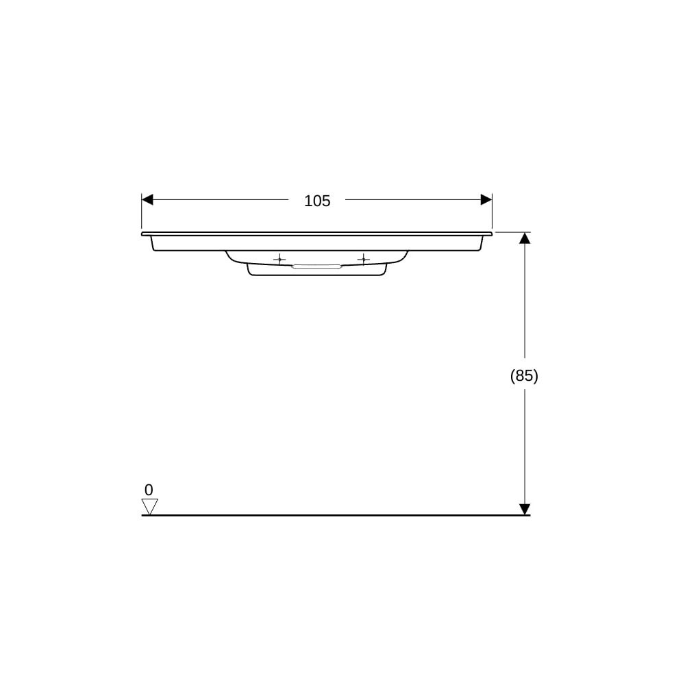 Geberit ONE Möbelwaschtisch Abgang horizontal verk. Ausl. B 105cm T 40cm o. Hahnl. Ü... GEBERIT-500396011 4025410572356 (Abb. 8)