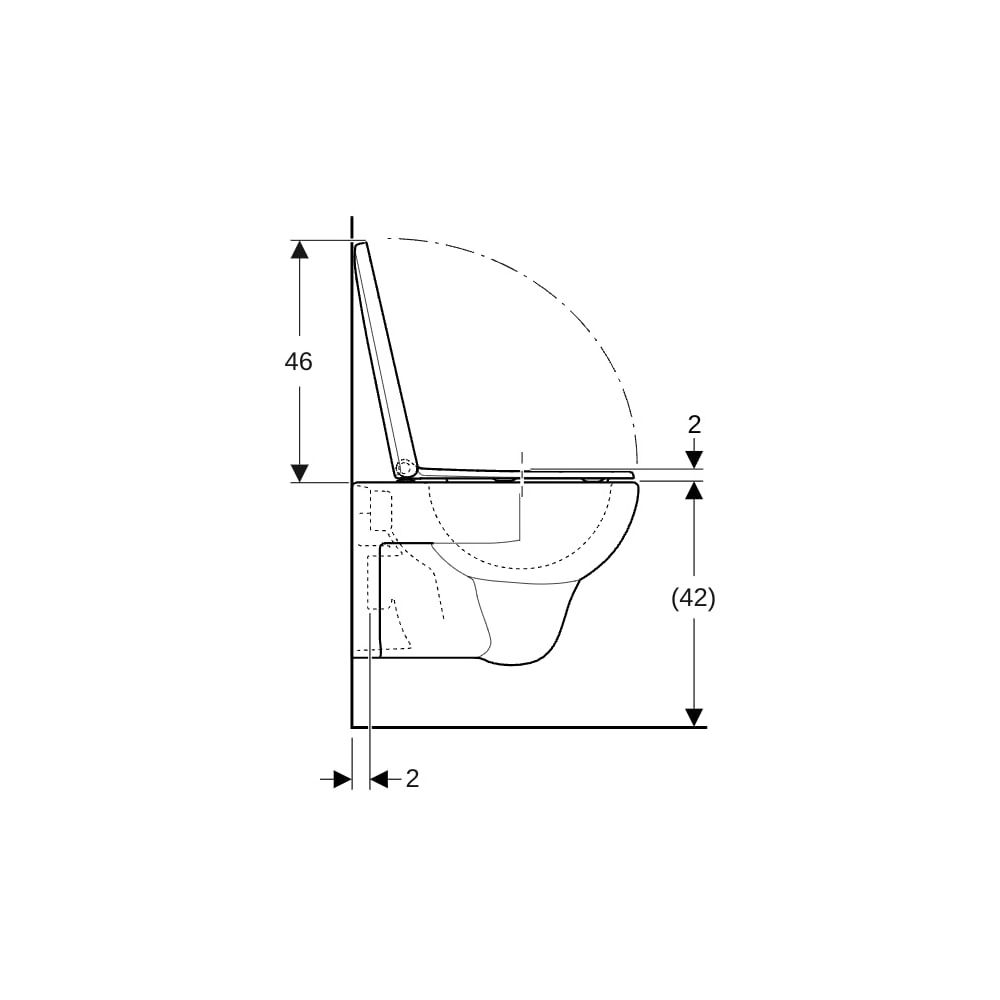 Geberit Renova Set Wand-WC Tiefspüler, mit WC-Sitz Tiefe 54cm, Weiß... GEBERIT-500802001 4025410717825 (Abb. 11)