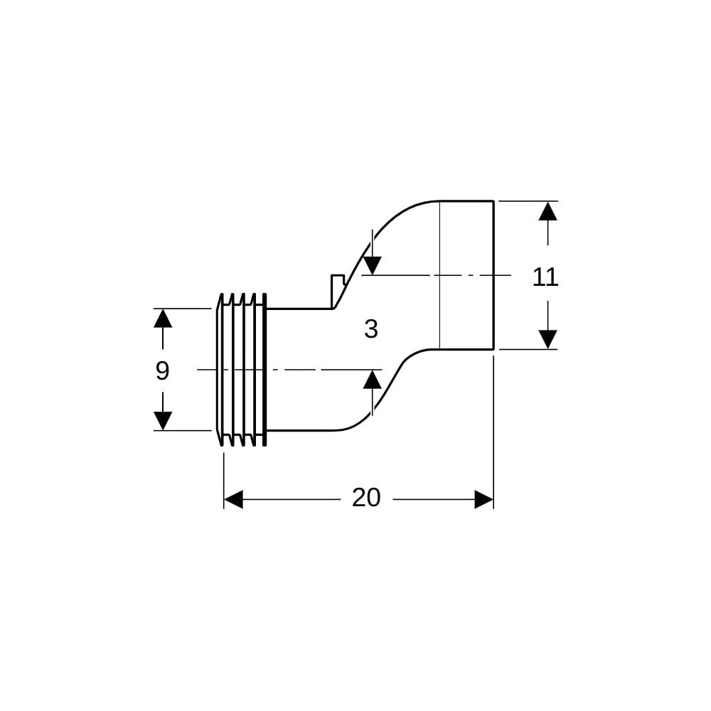 Geberit Set Anschlussstutzen für Wand-WC 3cm, etagiert... GEBERIT-131085111 4025416073789 (Abb. 5)
