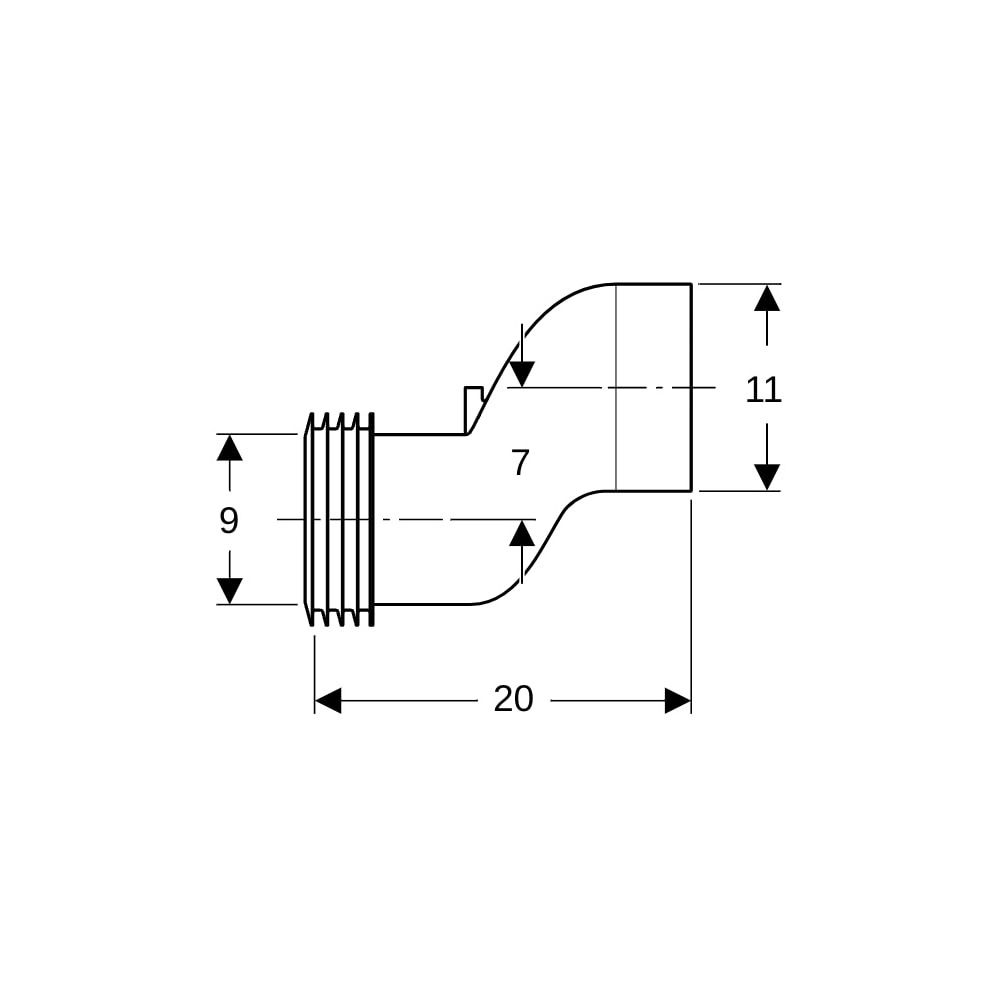 Geberit Set Anschlussstutzen für Wand-WC 7cm, etagiert... GEBERIT-131108111 4025416119432 (Abb. 5)