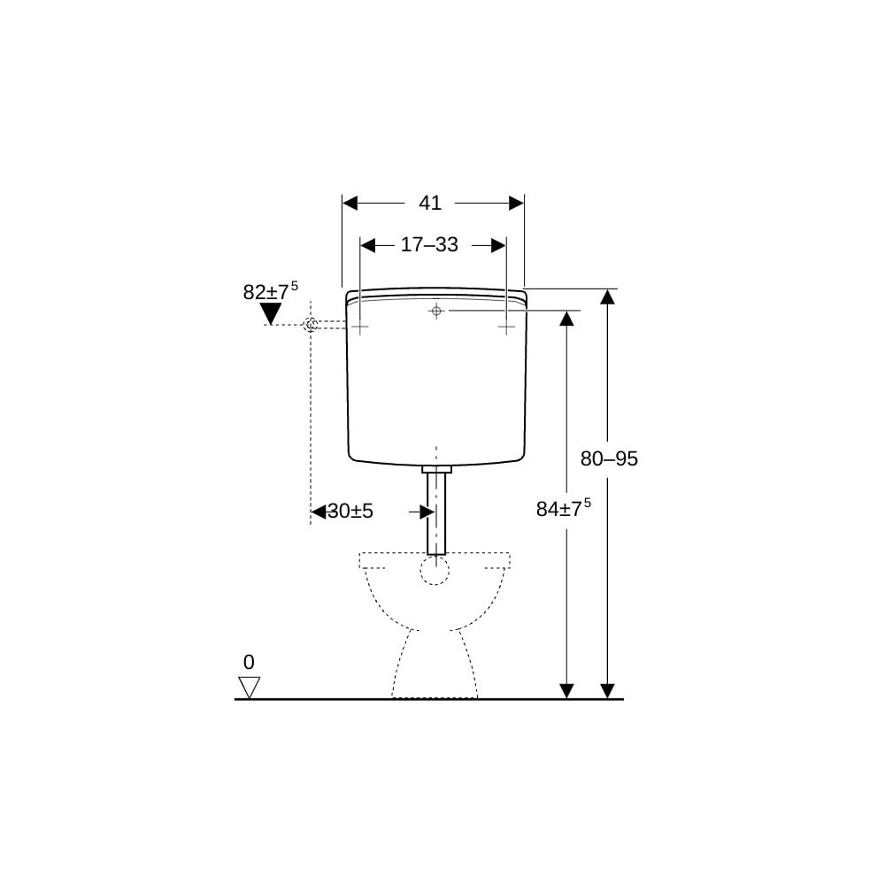 Geberit Aufputz 140 Aufputzspülkasten 2-Mengen-Spülung, mit verschraubtem Spülkasten... GEBERIT-140314111 4025416069409 (Abb. 6)