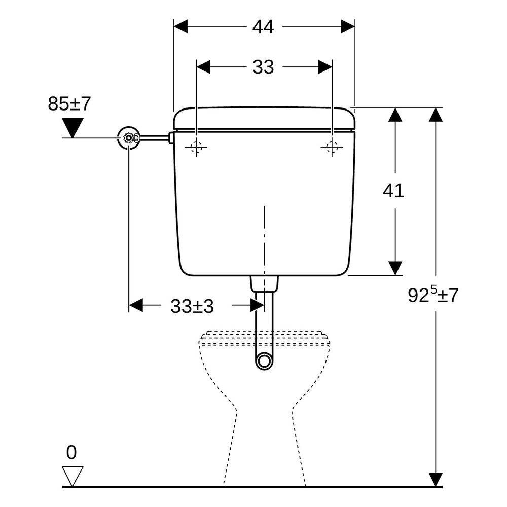 Geberit Aufputz 127 Aufputz-Spülkasten, Spül-Stopp-Spülkasten tiefhängend Wasserans... GEBERIT-127000111 4025416009108 (Abb. 14)