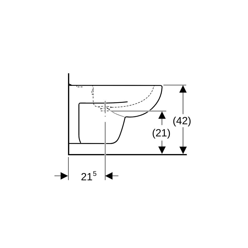 Geberit Renova Plan Wandbidet Tiefe 54cm, Überlauf sichtbar, Weiß... GEBERIT-232150000 4022009305784 (Abb. 9)