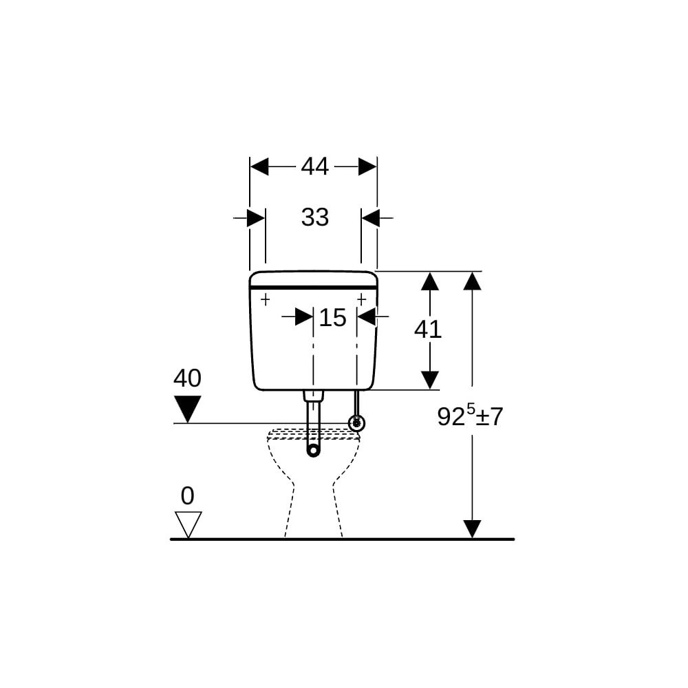 Geberit Aufputz 127 Aufputz-Spülkasten, Spül-Stopp-Spülkasten tiefhängend Wasseransc... GEBERIT-127023111 4025416009467 (Abb. 8)