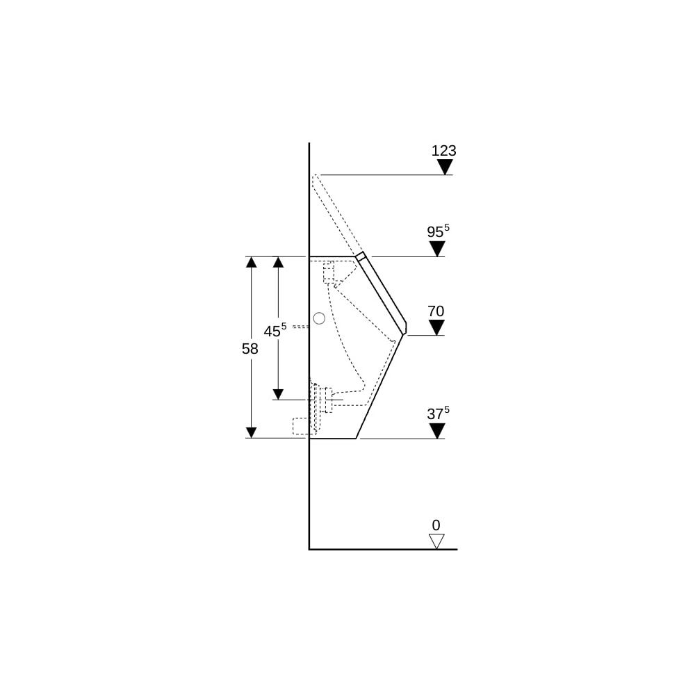 Geberit Renova Plan Urinal mit Deckel, Zulauf von hinten, Abgang nach hinten, Tiefe ... GEBERIT-235120600 4022009305852 (Abb. 9)