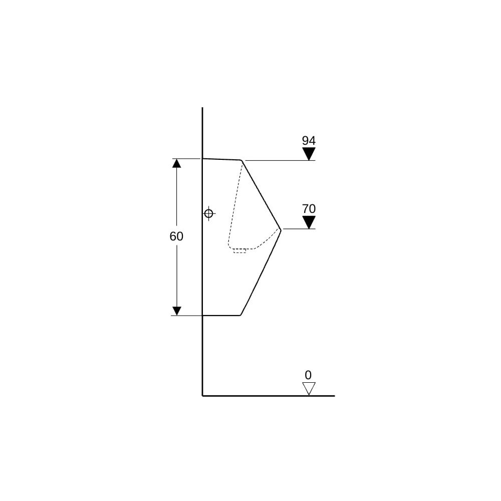 Geberit Renova Plan Urinal wasserlos, Abgang nach hinten, Tiefe 30cm, Weiß/KeraTect... GEBERIT-235170600 4022009305890 (Abb. 9)