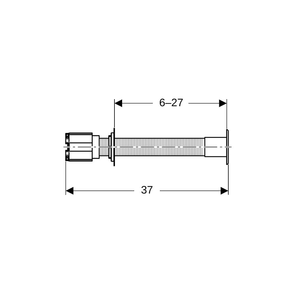 Geberit WC-Steuerung pneumatisch, 1-Mengen-Auslösung, gekontert, für Anstalten, Hoch... GEBERIT-115943211 4025416097785 (Abb. 6)