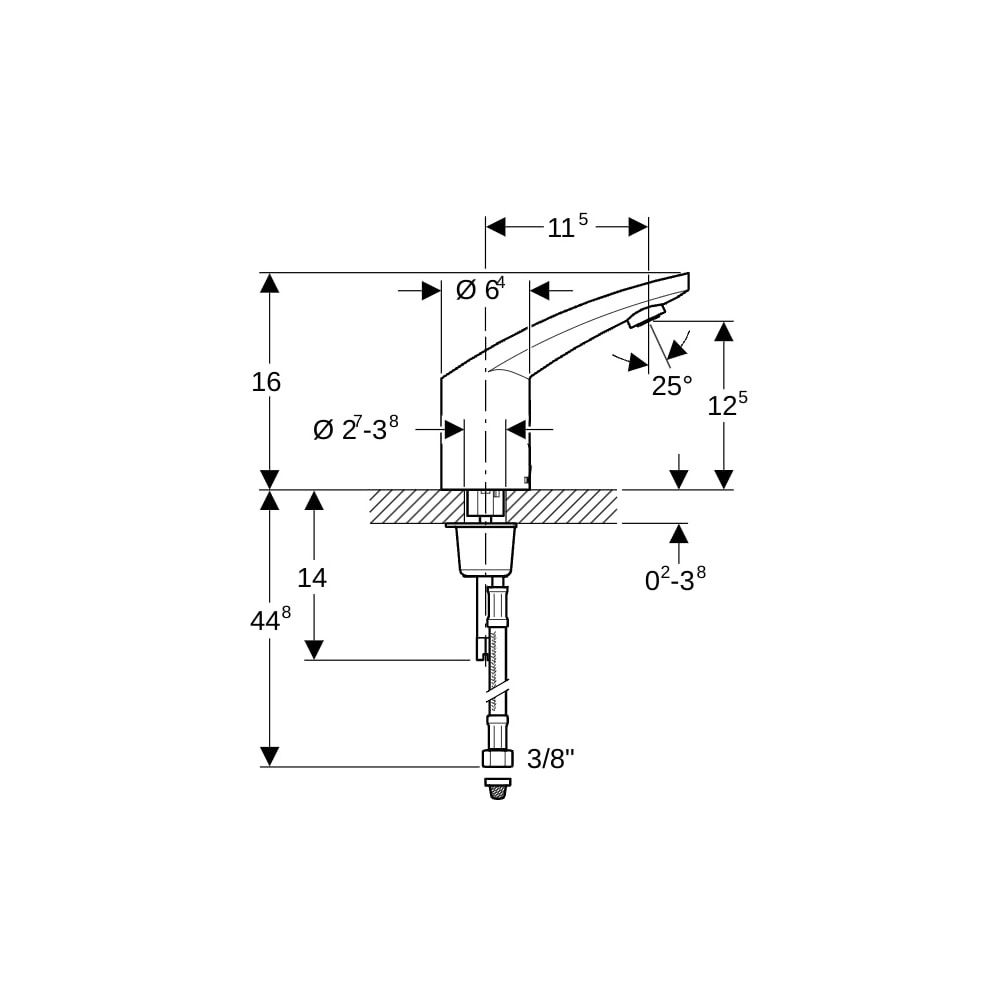 Geberit Typ 185 Waschtischarmatur Netzbetrieb Hochglanz verchromt, mit Mischer... GEBERIT-116145211 4025416740964 (Abb. 5)