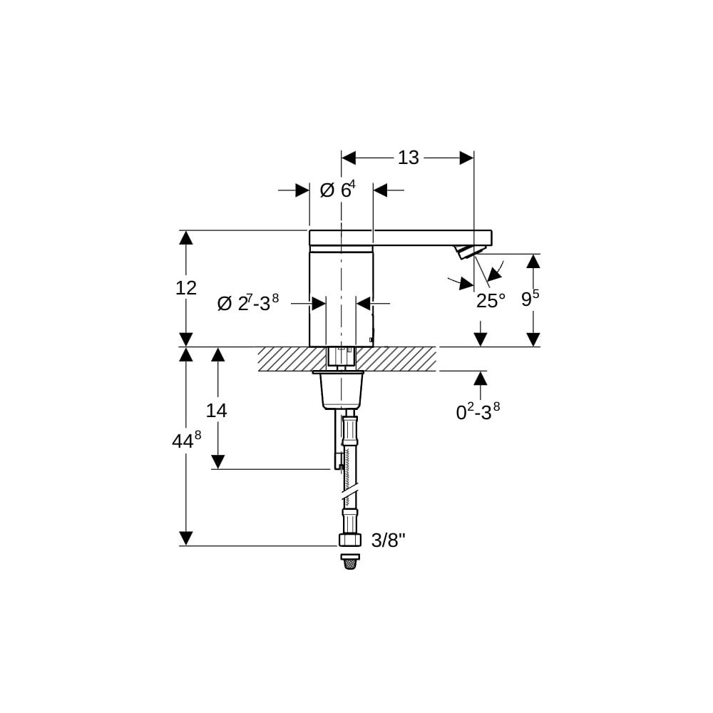 Geberit Typ 186 Waschtischarmatur Netzbetrieb, Hochglanz verchromt, ohne Mischer... GEBERIT-116136211 4025416741305 (Abb. 5)