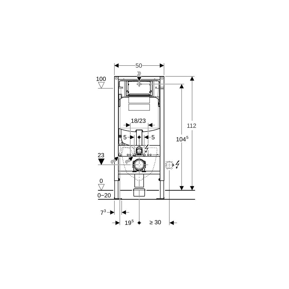 Geberit Duofix Element für Wand-WC 112cm, für Trockenbau, mit Sigma Unterputzspülkas... GEBERIT-111300005 4025416846208 (Abb. 7)