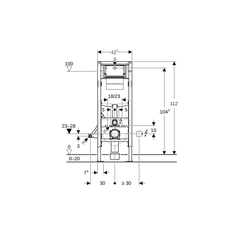 Geberit Duofix Element für Wand-WC 112cm, für Trockenbau, mit Sigma Unterputzspülkas... GEBERIT-111350005 4025416727538 (Abb. 7)