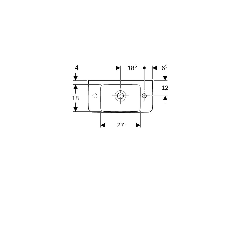 Geberit Renova Compact Handwaschbecken Ablagefl. li verk. Ausladung 50x15x25cm Hahnl... GEBERIT-276150600 4022009329230 (Abb. 7)