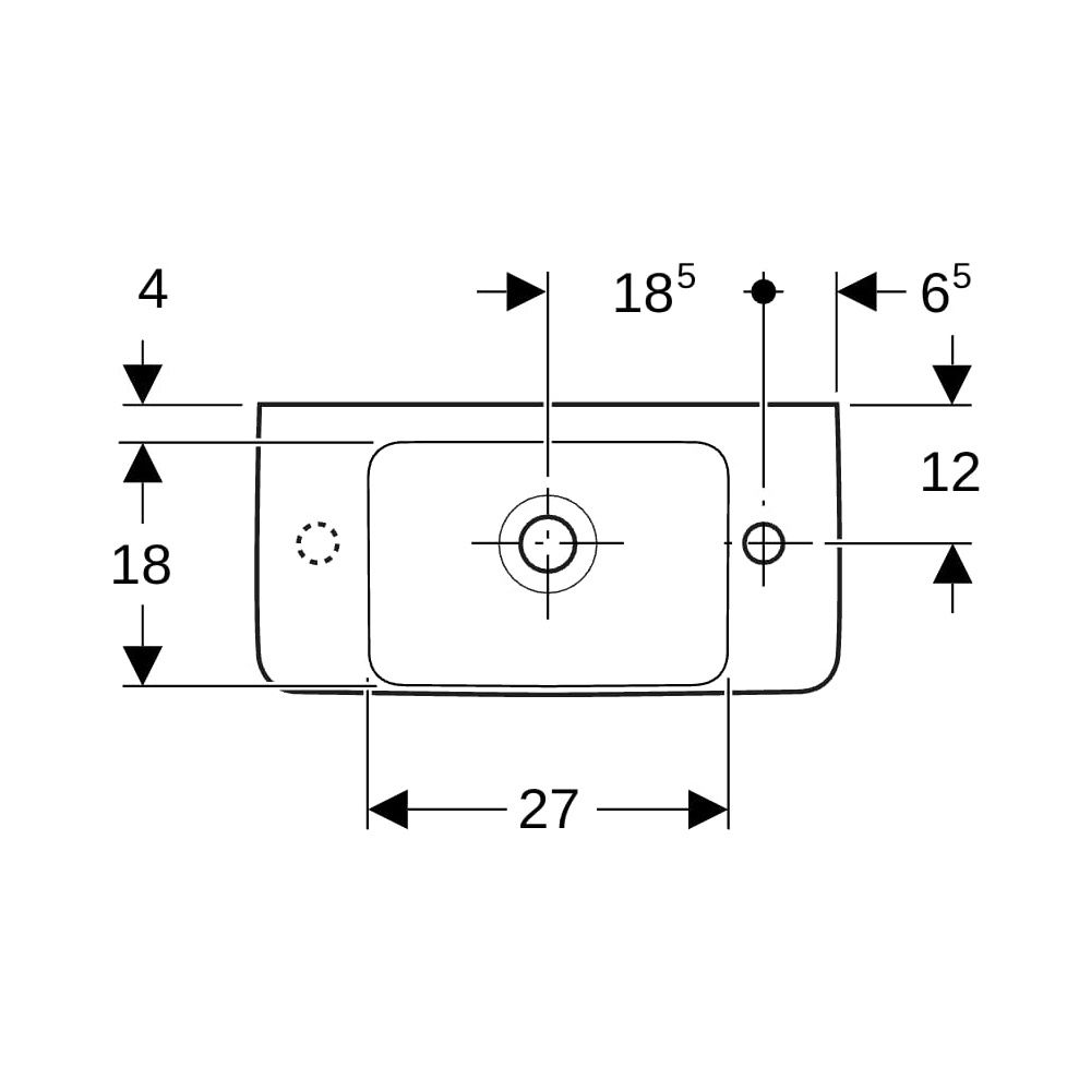 Geberit Renova Compact Handwaschbecken Ablagefläche links verk. Ausladung 50x15x25c... GEBERIT-276150000 4022009327366 (Abb. 10)