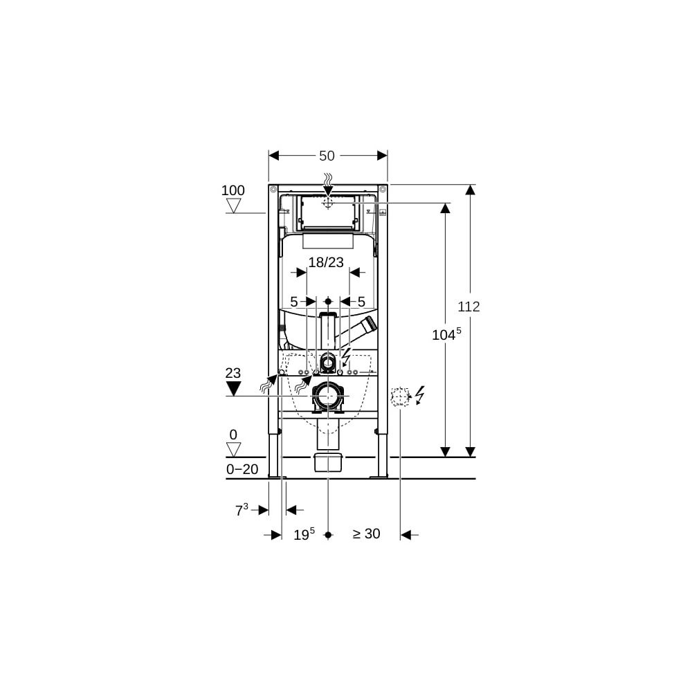 Geberit Duofix Element für Wand-WC 112cm, für Trockenbau, mit Sigma Unterputzspülkas... GEBERIT-111364005 4025416933960 (Abb. 7)