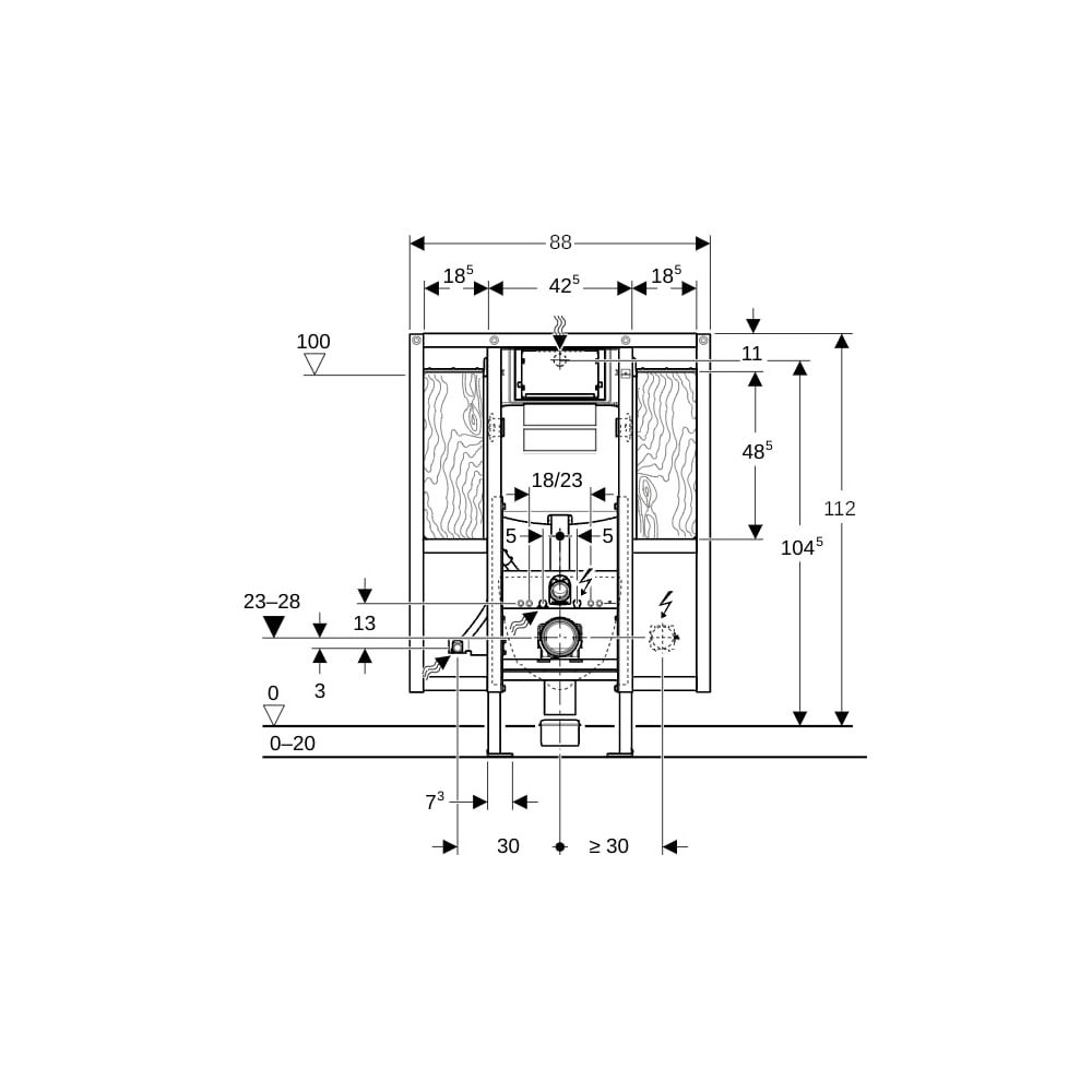 Geberit Duofix Element für Wand-WC 112cm, Trockenbau, Sigma Unterputzspülkasten 12cm... GEBERIT-111375005 4025416753100 (Abb. 8)
