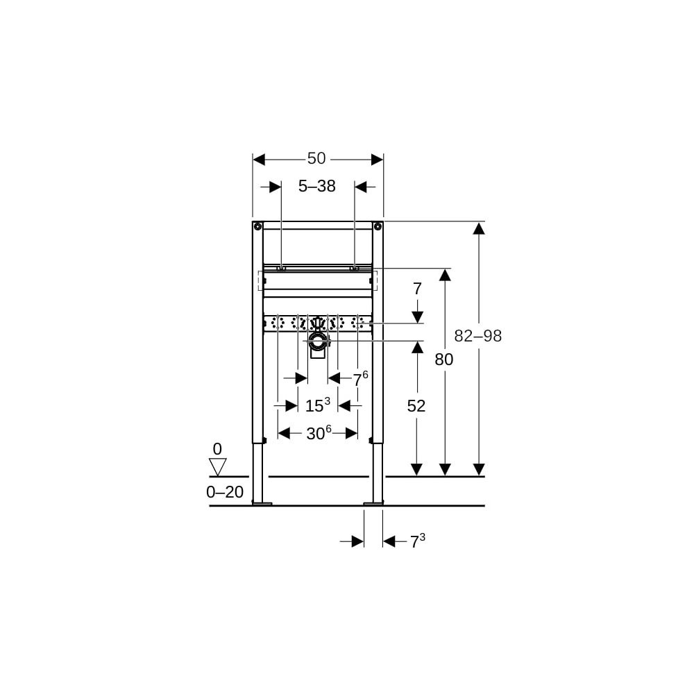 Geberit Duofix Element für Waschtisch 82-98cm, für Trockenbau, Standarmatur... GEBERIT-111485001 4025416847434 (Abb. 6)