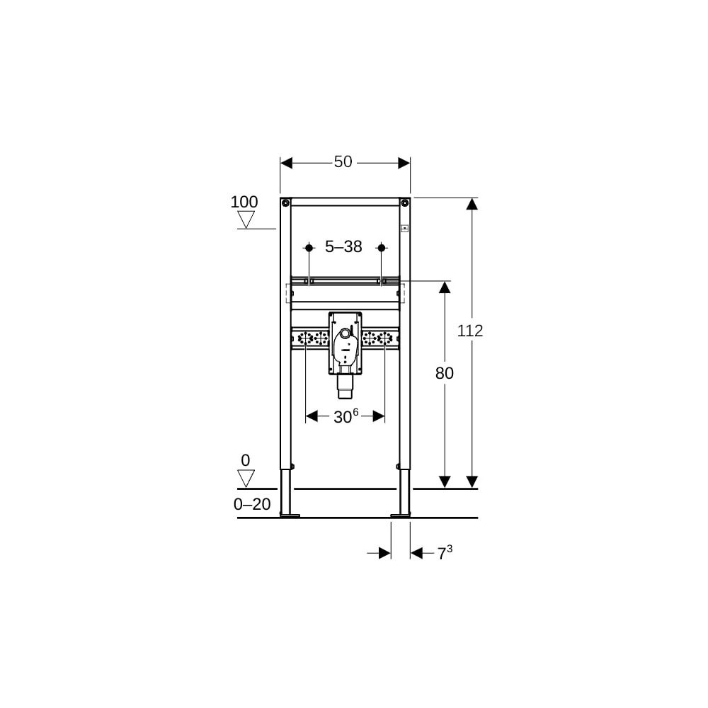 Geberit Duofix Element für Waschtisch 112cm für Trockenbau, Standarmatur, mit Unterp... GEBERIT-111480001 4025416667629 (Abb. 6)
