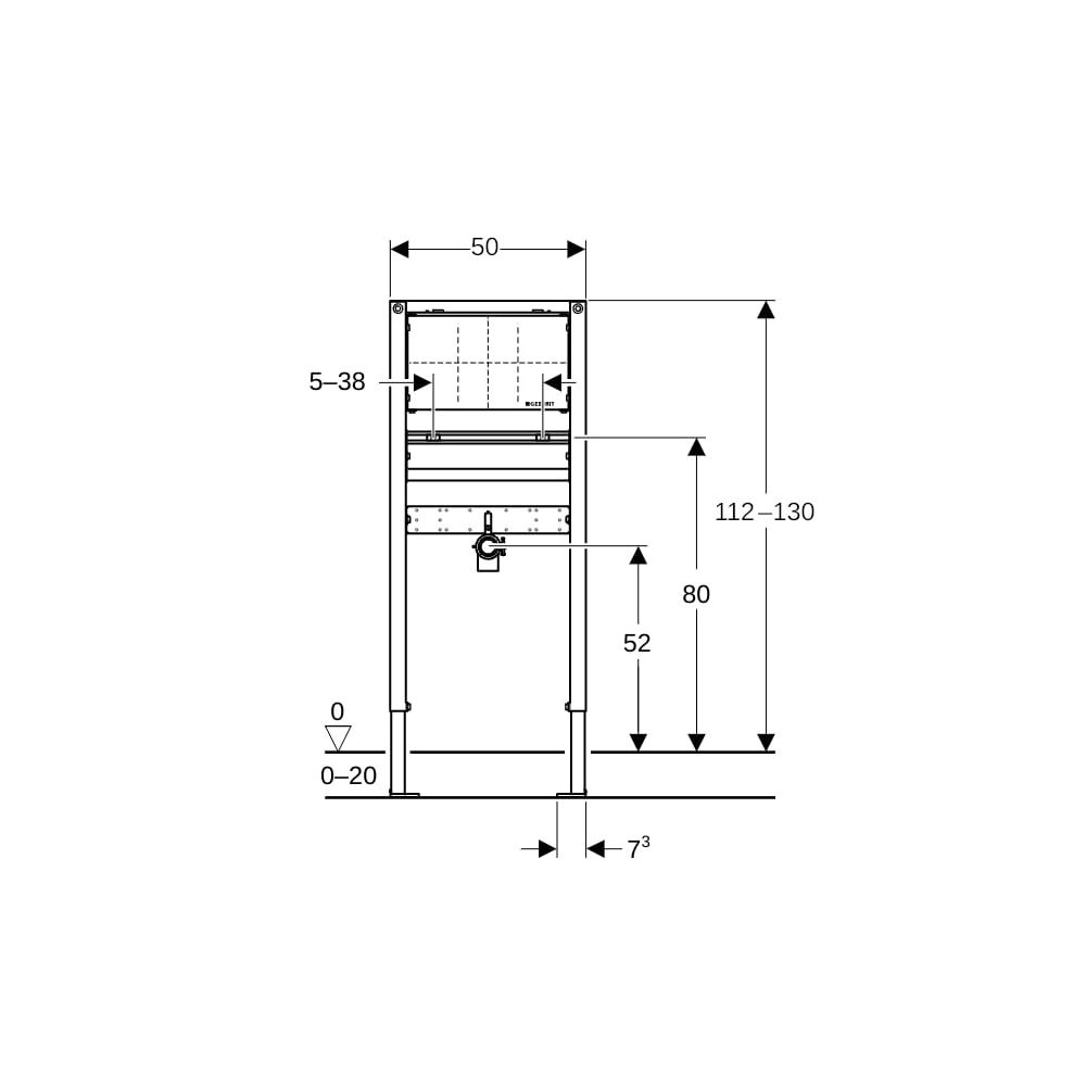 Geberit Duofix Element für Waschtisch 112-130cm, für Trockenbau, Wandarmatur Unterpu... GEBERIT-111493001 4025416726579 (Abb. 6)