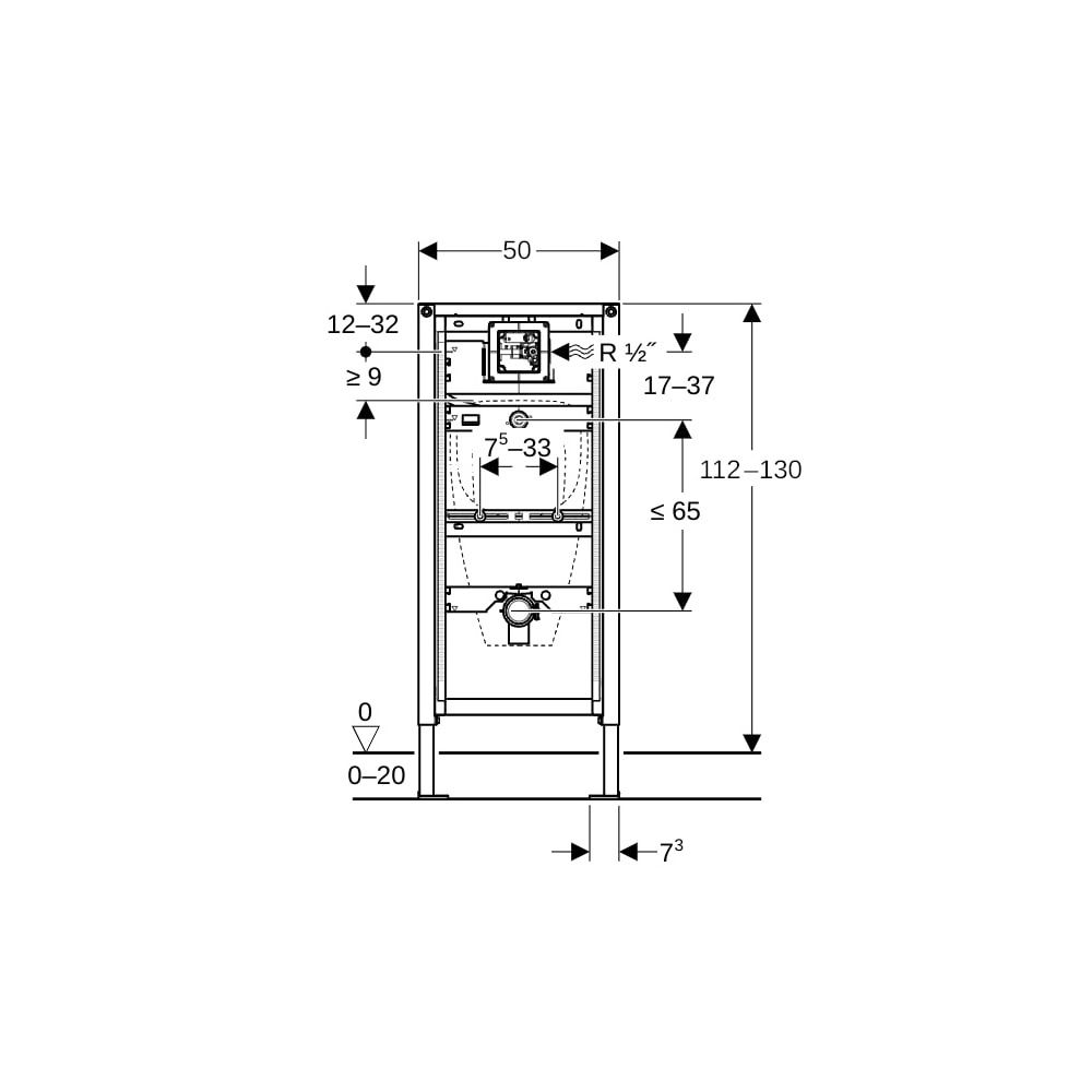Geberit Duofix Element für Urinal, 112-130cm, universell, für Trockenbau... GEBERIT-111616001 4025416860952 (Abb. 6)