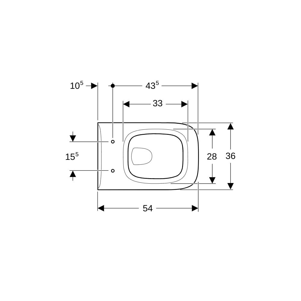 Geberit Renova Plan Wand-WC Tiefspüler Tiefe 54cm, Weiß... GEBERIT-202150000 4022009305746 (Abb. 7)