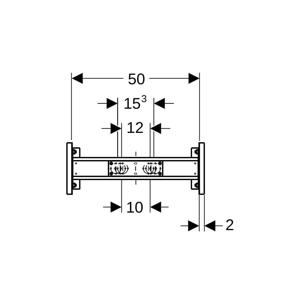 Geberit Duofix Traverse für Wandarmatur Aufputz, variable Armaturenposition, für Tro... GEBERIT-111787001 4025416548966 (Abb. 6)