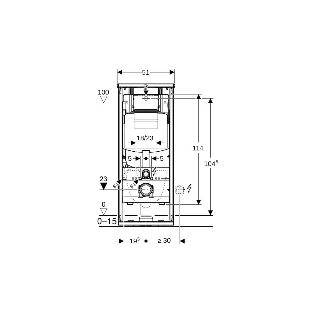 Geberit GIS Element für Wand-WC 114cm, Sigma Unterputzspülkasten 12cm, Ecklösung... GEBERIT-461303005 4025416746515 (Abb. 9)
