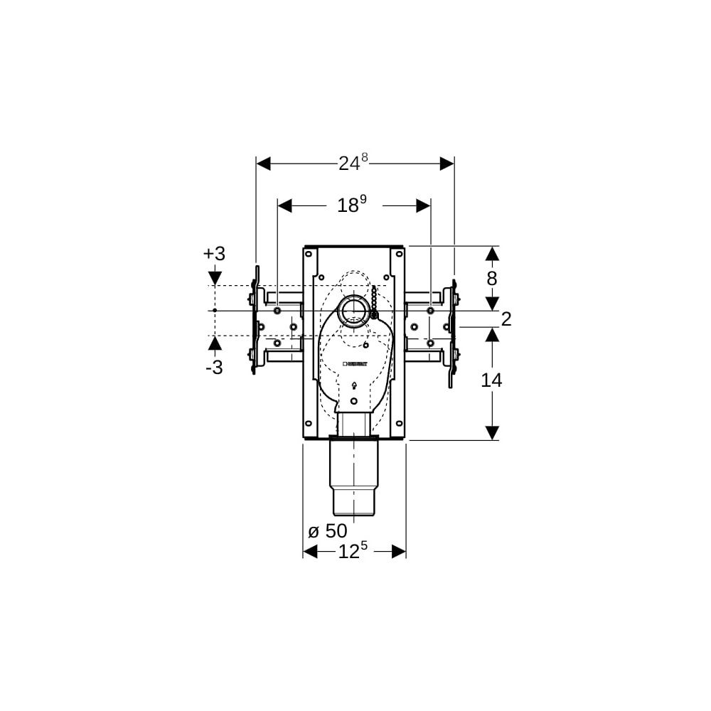 Geberit GIS Set Waschtisch für Standarmatur, mit Unterputz-Geruchsverschluss... GEBERIT-461435001 4025416667551 (Abb. 6)