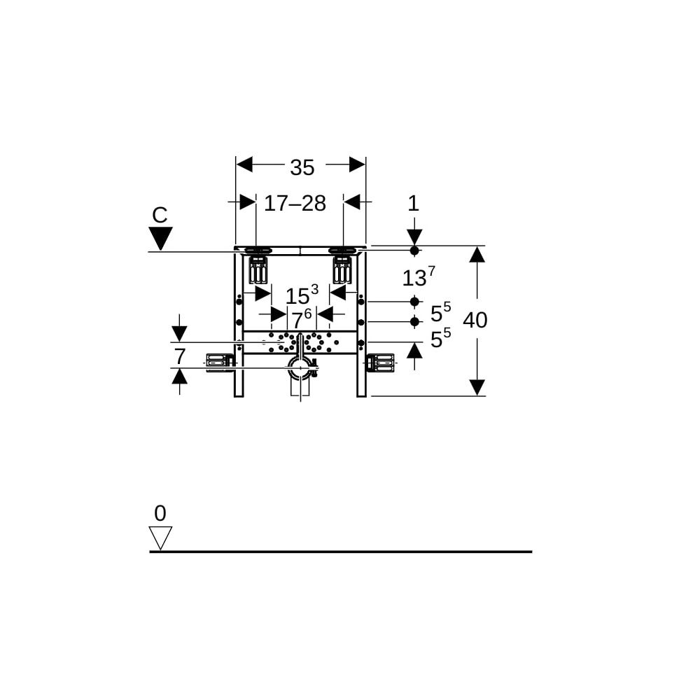 Geberit Kombifix Element für Waschtisch, Standarmatur... GEBERIT-457430001 4025416500858 (Abb. 6)