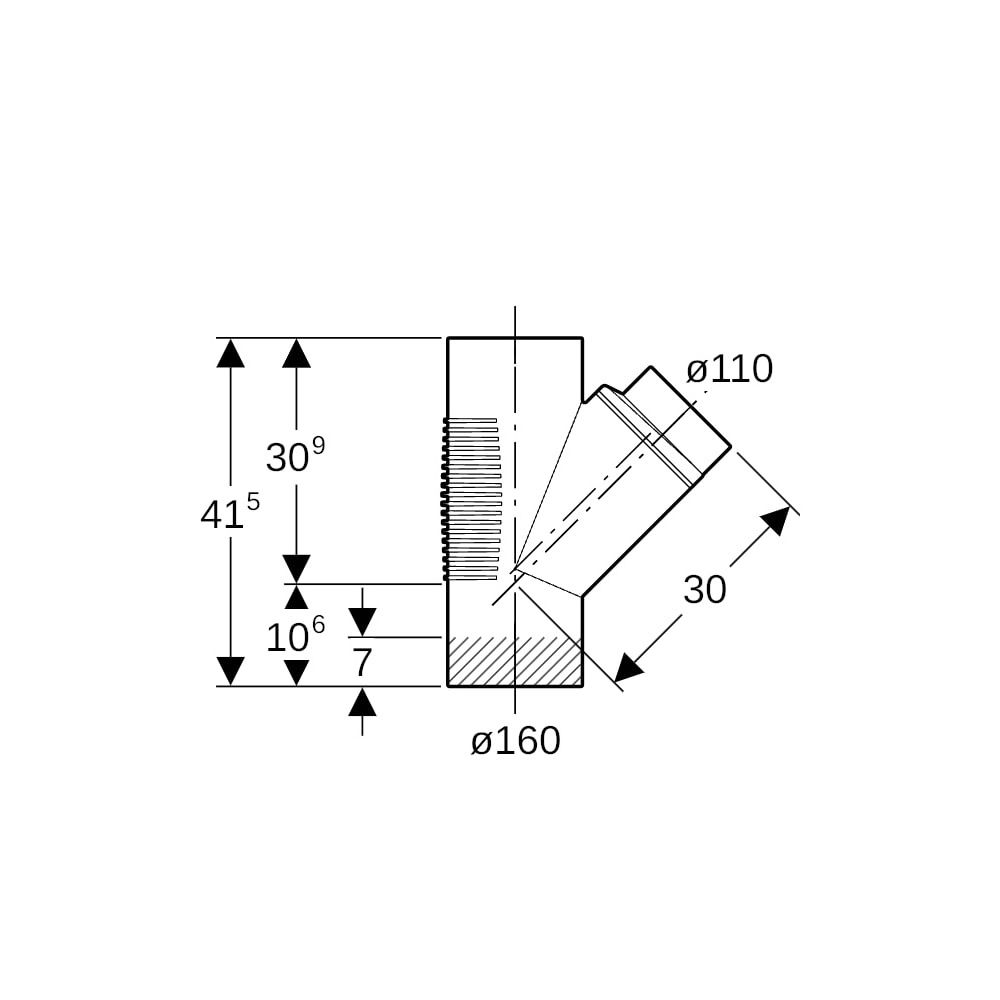 Geberit Silent db20 Abzweig 45 Grad, d 160mm, d1 110mm... GEBERIT-315104141 4025416862376 (Abb. 5)