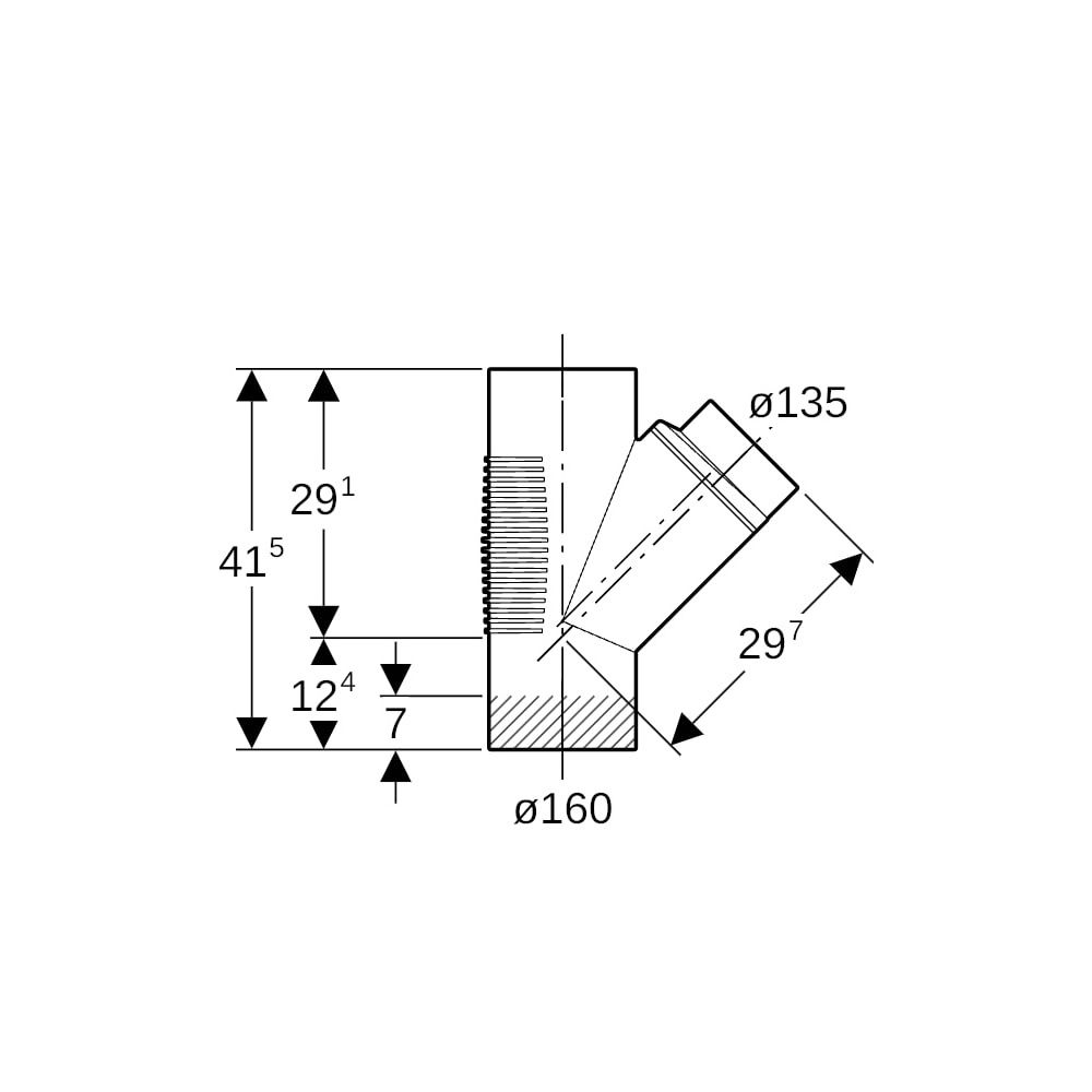 Geberit Silent db20 Abzweig 45 Grad, d 160mm, d1 135mm... GEBERIT-315124141 4025416862307 (Abb. 5)