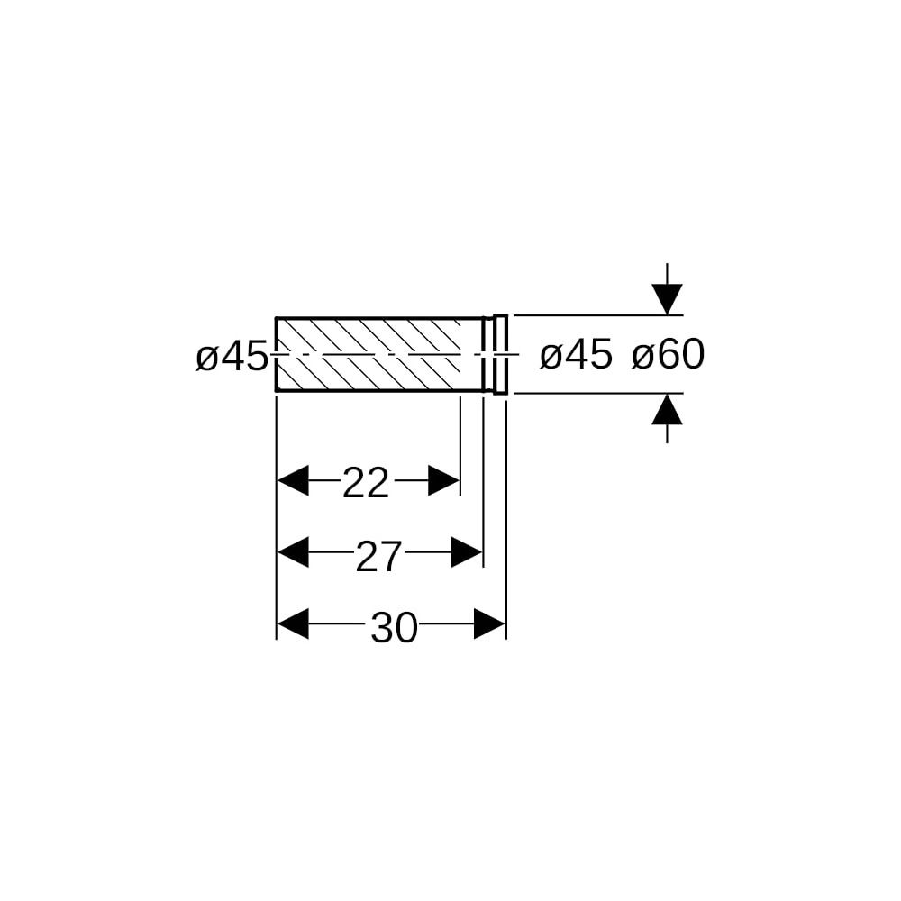 Geberit Spülbogenverlängerung, d 45mm, d1 45mm, Schwarz... GEBERIT-361887161 4025416095767 (Abb. 5)