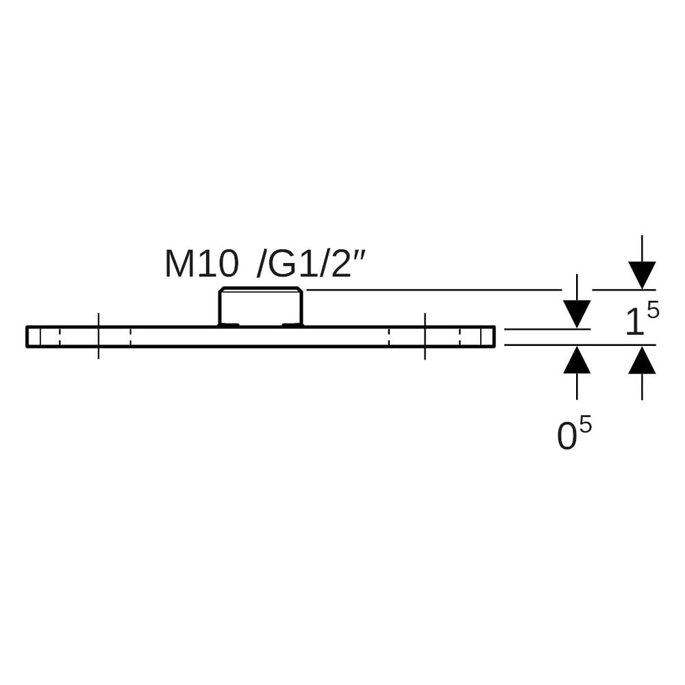 Geberit Grundplatte rechteckig, Zweiloch, mit Gewindemuffe G 1/2" M10, 362851261... GEBERIT-362851261 4025416062059 (Abb. 11)