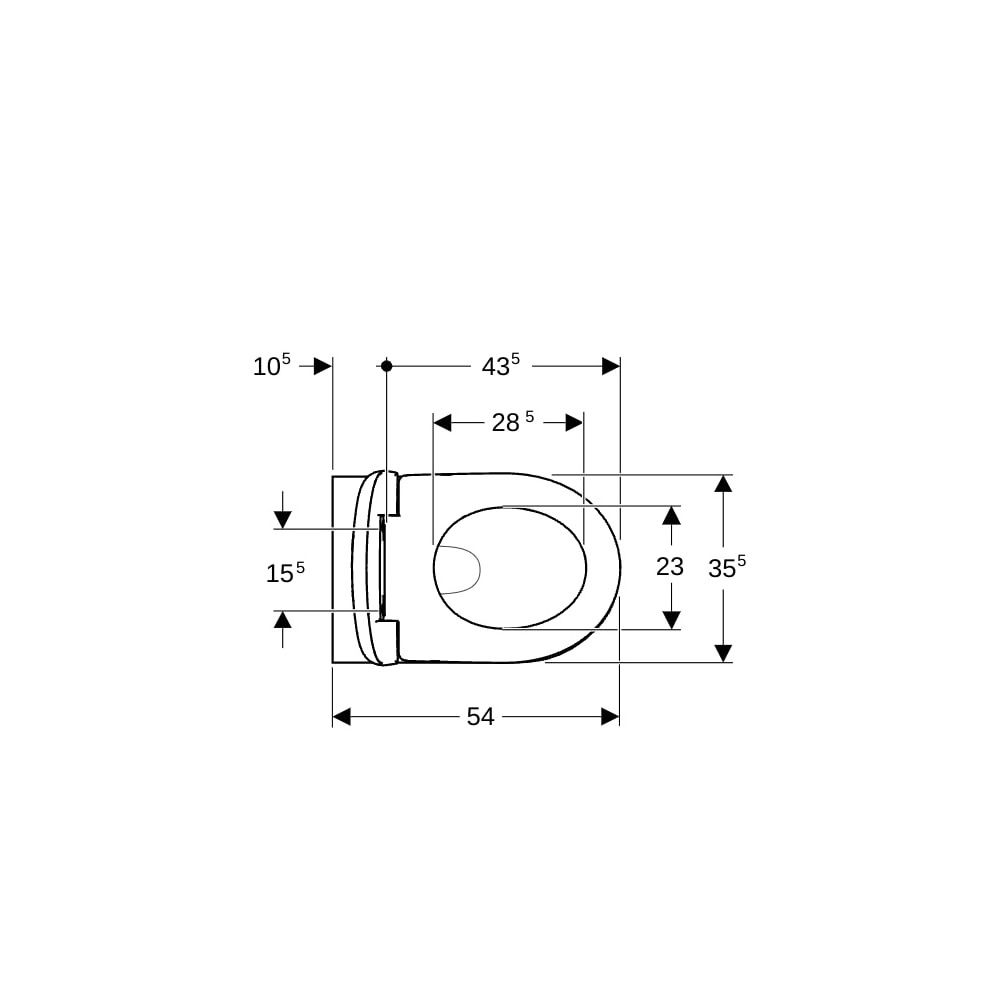 Geberit Renova Set Wand-WC Tiefspüler, mit WC-Sitz Tiefe 54cm, Weiß... GEBERIT-500802001 4025410717825 (Abb. 9)