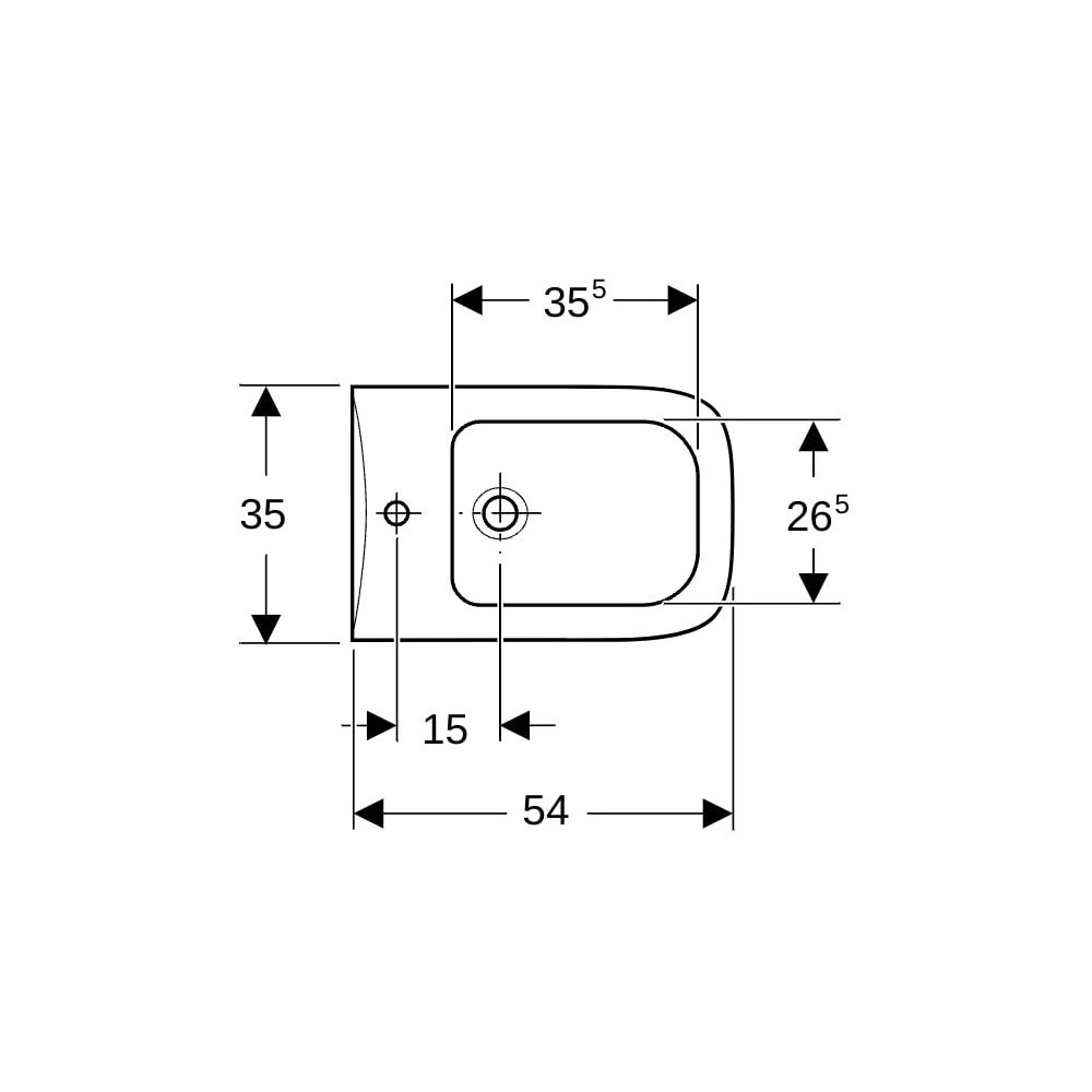 Geberit Renova Plan Wandbidet Tiefe 54cm, Überlauf sichtbar, Weiß/KeraTect... GEBERIT-232150600 4022009305791 (Abb. 7)