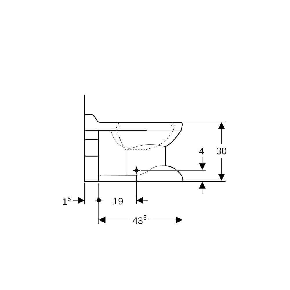 Geberit Bambini Stand-WC für Kinder, Tiefspüler, Löwentatzendesign, für WC-Sitz Tief... GEBERIT-212000000 4022009021981 (Abb. 9)