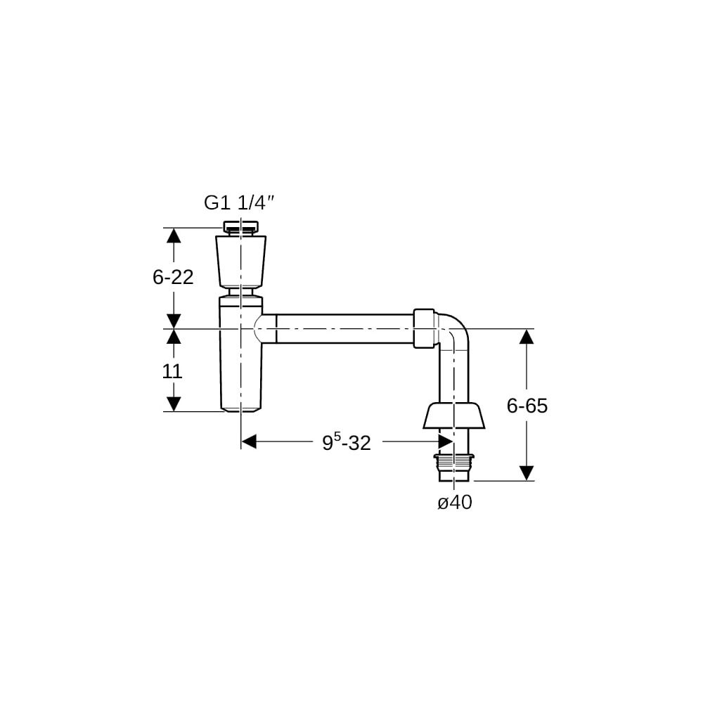 Geberit Tauchrohrgeruchsverschluss für Waschbecken, Ventilrosette, Manschette Abgang... GEBERIT-151028111 4025416706359 (Abb. 5)