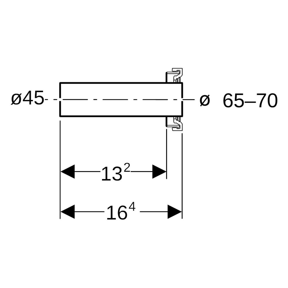 Geberit Anschlussstutzen mit Manschette Außendurchmesser 45mm, Schwarz... GEBERIT-152486161 4025416018933 (Abb. 7)