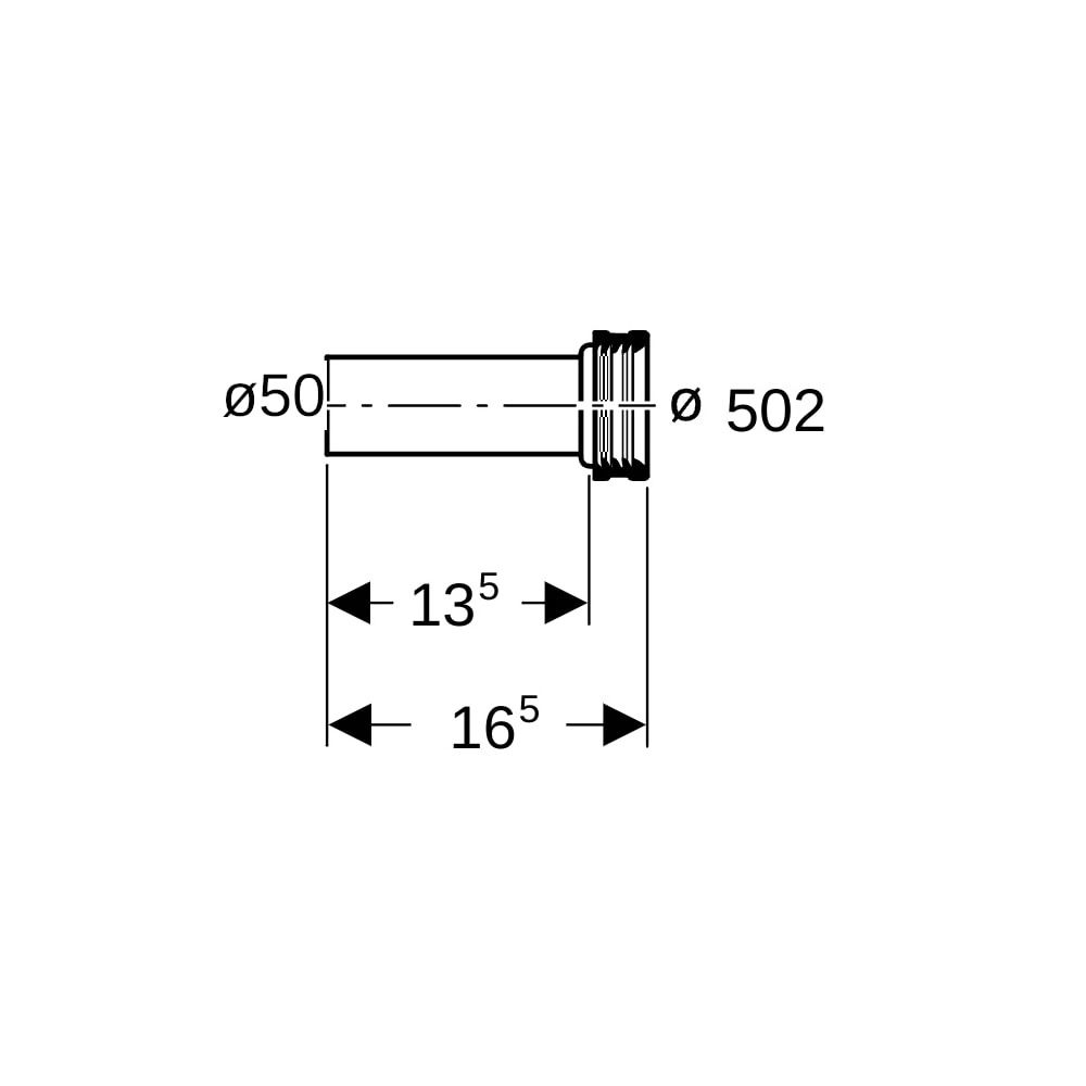 Geberit Anschlussstutzen mit Manschette, Deckkappen Außendurchmesser 50mm, Mattverch... GEBERIT-152608461 4025416019121 (Abb. 5)
