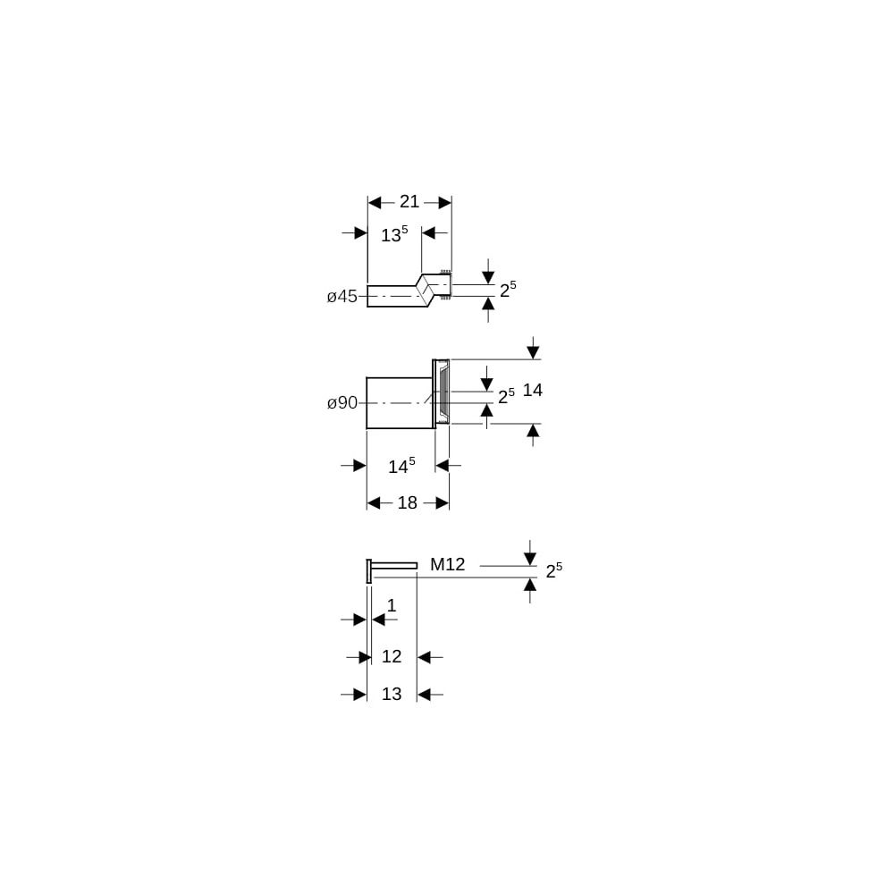 Geberit Anschlussset für Wand-WC, mit Befestigungsmaterial, etagiert Außendurchmesse... GEBERIT-405116001 4025416040019 (Abb. 5)