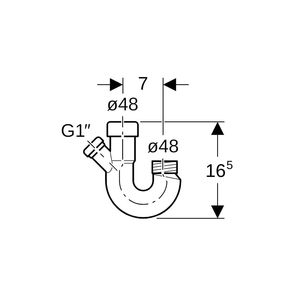 Geberit Doppelkammergeruchsverschluss für Geräteanschluss, d 48mm, G 1", Alpinweiß... GEBERIT-252053111 4025416052791 (Abb. 5)