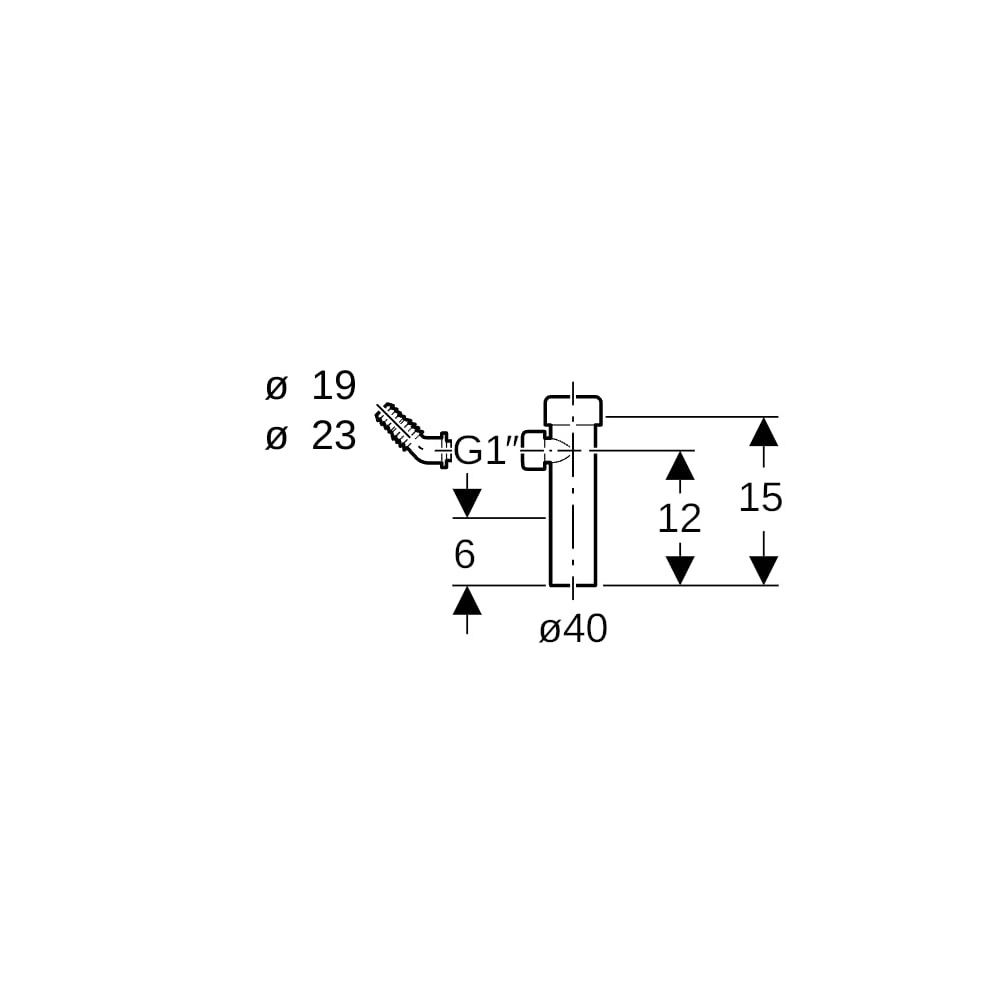 Geberit Anschlussstutzen, Winkelschlauchtülle Außendurchmesser 40mm, Quetschverschra... GEBERIT-152274111 4025416018438 (Abb. 5)