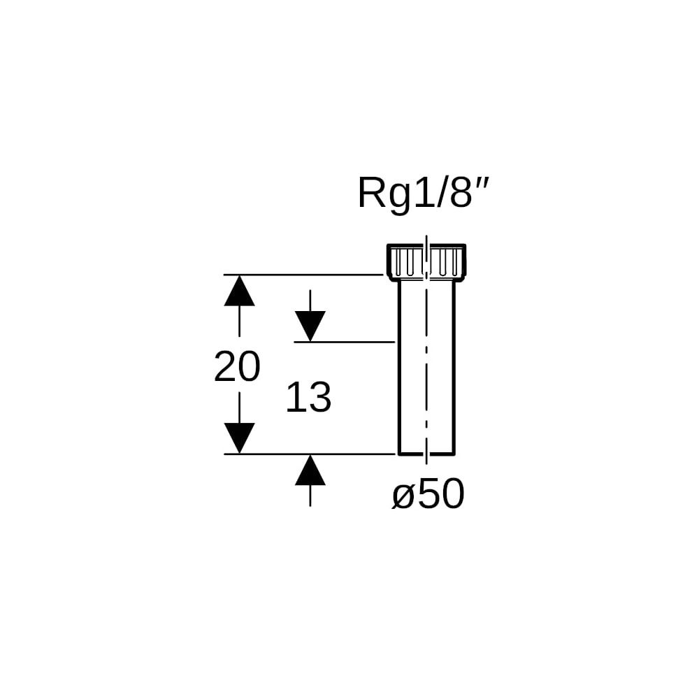 Geberit Anschlussstutzen mit Überwurfmutter, d 50mm, Rg 1/8", Schwarz... GEBERIT-152162161 4025416017813 (Abb. 5)