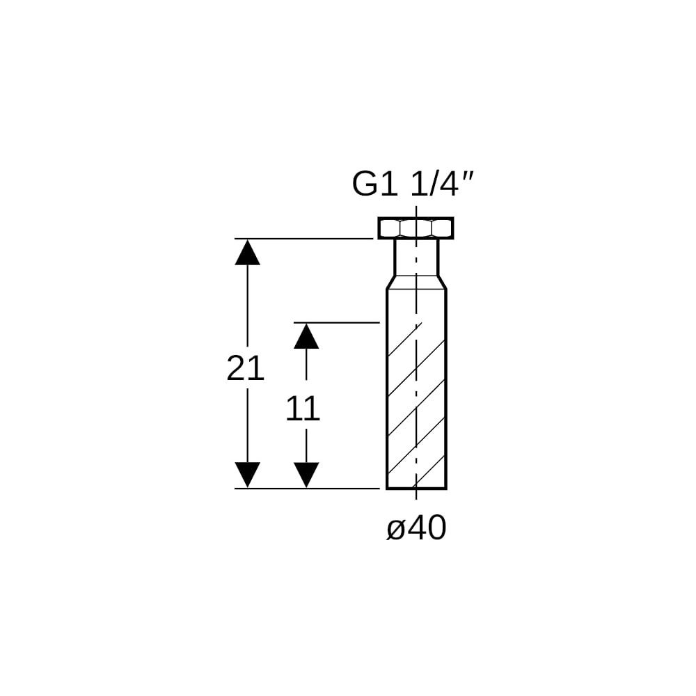 Geberit Anschlussstutzen mit Überwurfmutter Außendurchmesser 40mm, DN 50... GEBERIT-152107161 4025416017295 (Abb. 5)