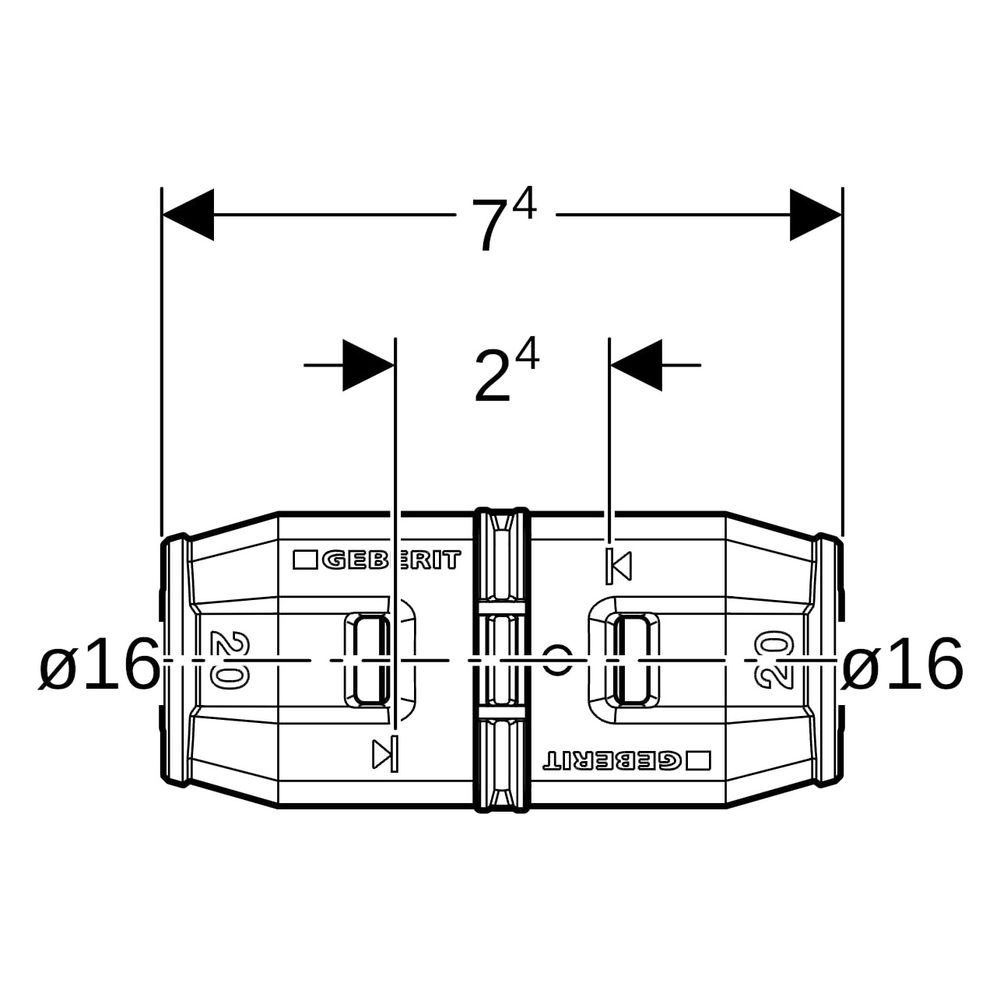 Geberit PushFit Kupplung Außendurchmesser 16mm... GEBERIT-650500001 4025416714316 (Abb. 7)