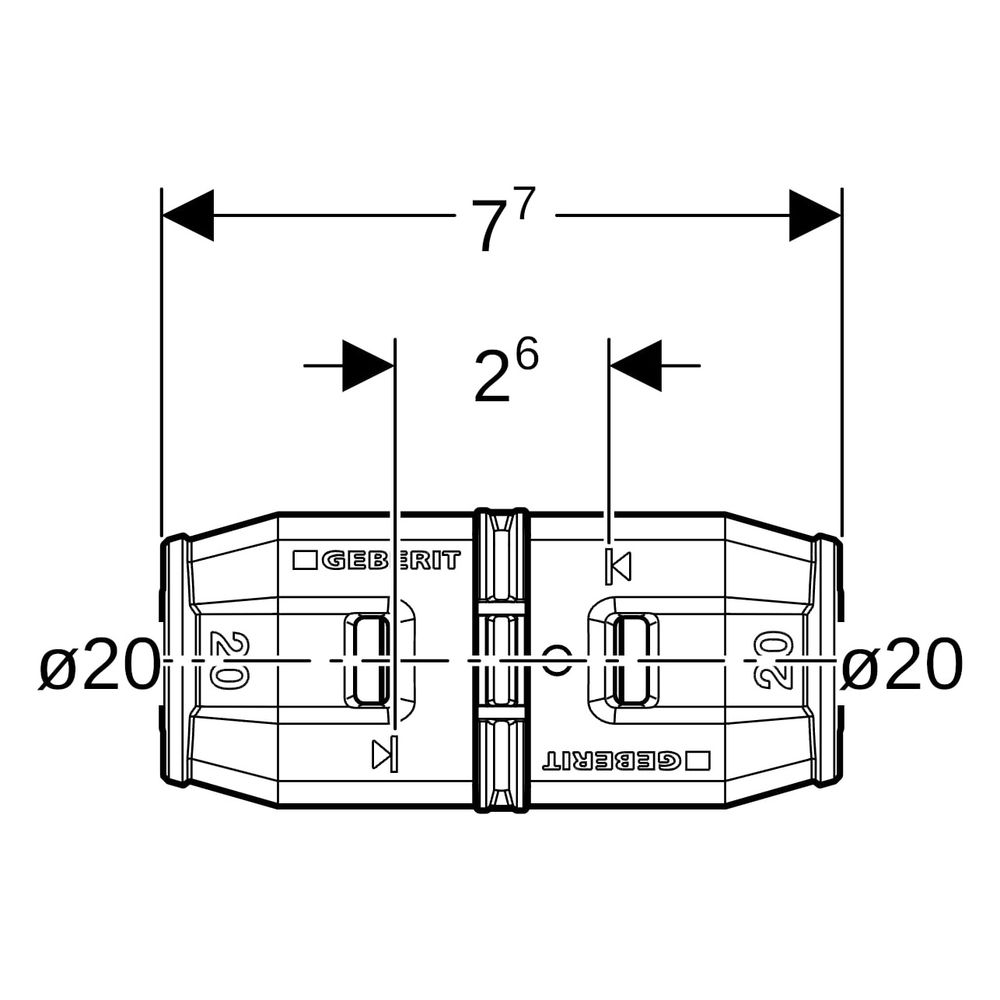Geberit PushFit Kupplung Außendurchmesser 20mm... GEBERIT-651500001 4025416714576 (Abb. 7)