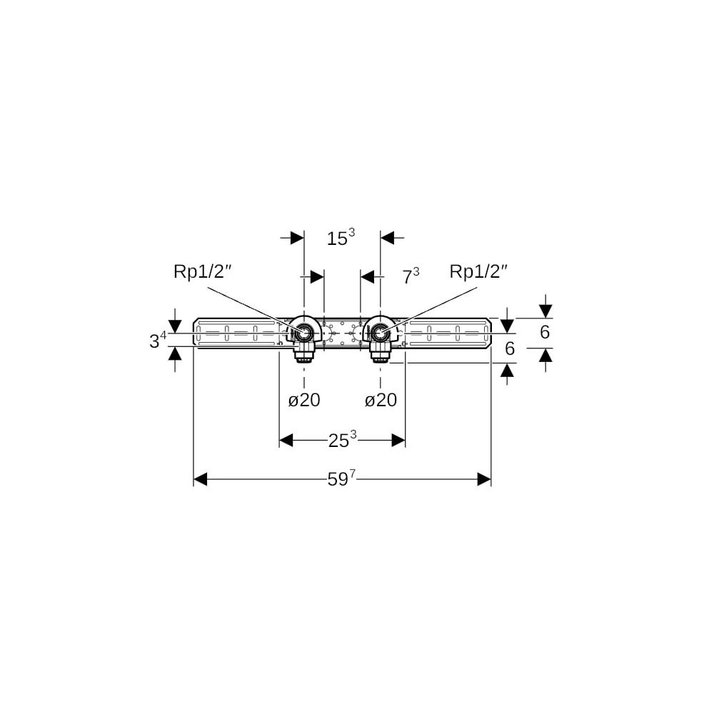 Geberit PushFit Anschlusswinkel 90 Grad vormontiert, zweifach, schallgedämmt, d 20mm... GEBERIT-651290001 4025416957973 (Abb. 6)