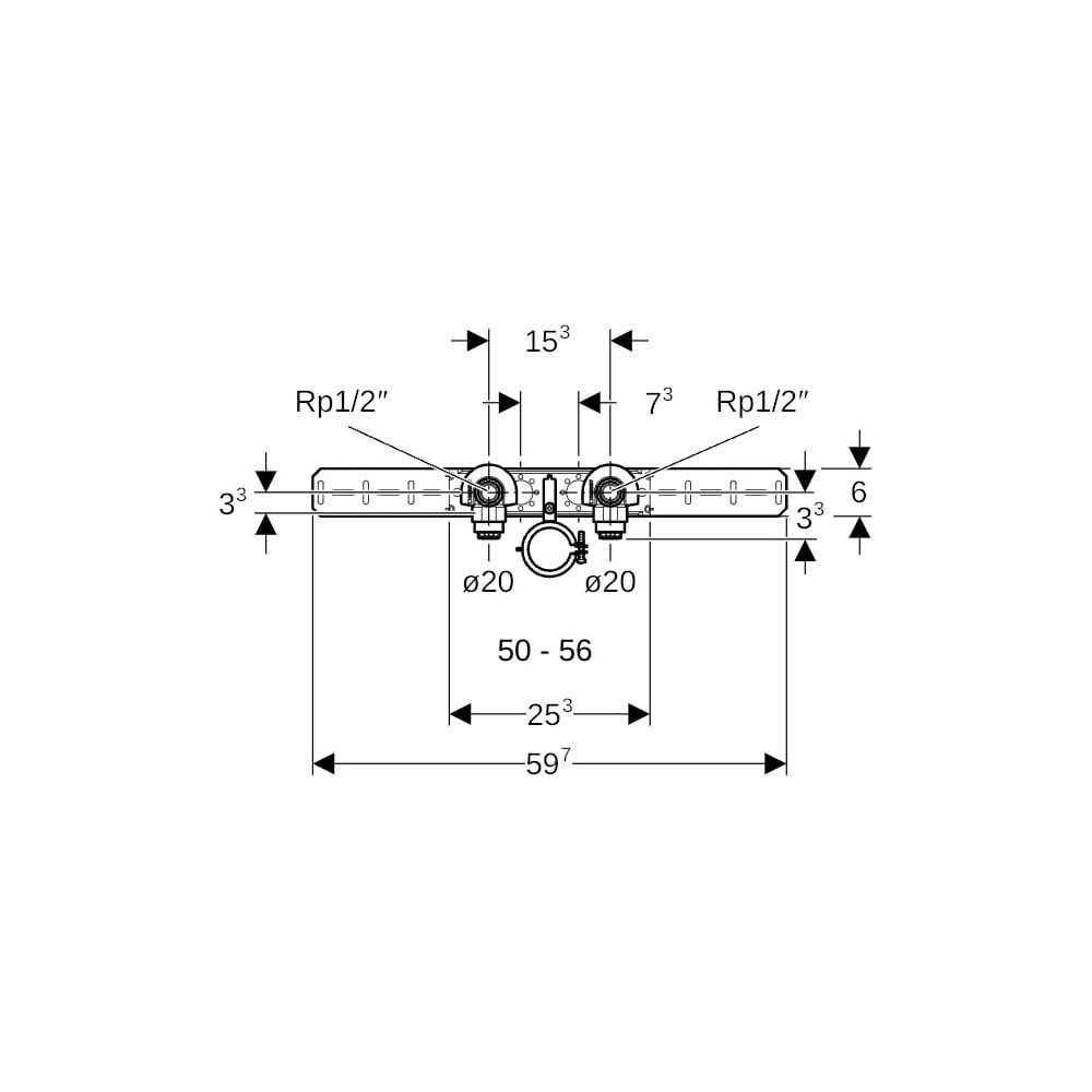 Geberit PushFit Anschlusswinkel 90 Grad vormontiert zweifach Ablaufrohrschelle d 20m... GEBERIT-651288001 4025416957959 (Abb. 6)