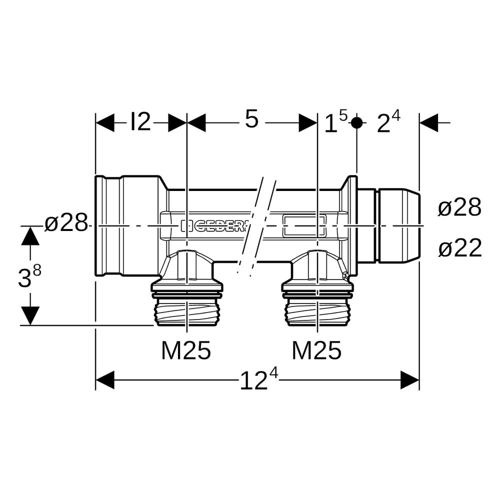Geberit Verteiler mit Steckanschluss, Verteilerabgang für Schnellkupplung CW617N, da... GEBERIT-653422001 4025416722526 (Abb. 7)